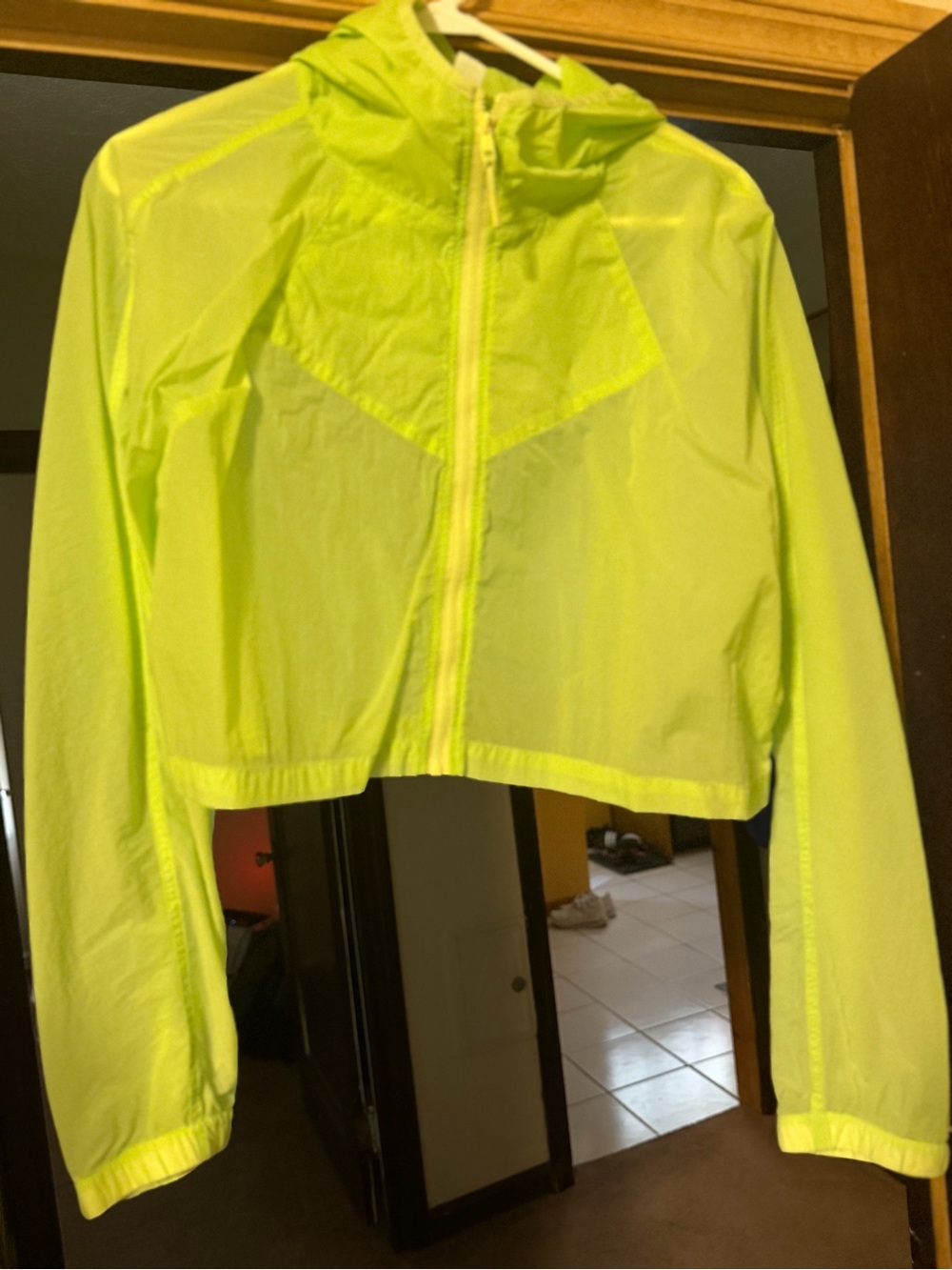 Vitality Athletic Wear Neon Yellow Lightweight Windbreaker Jacket w/ Hood
